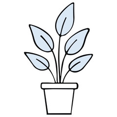 Potted Plant Vector Illustration
