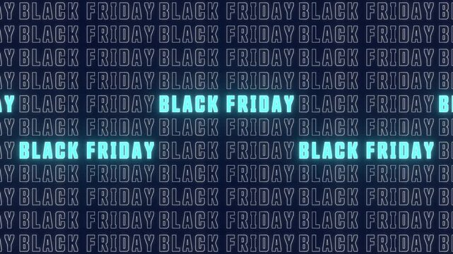 Black Friday, sales banner. Marketing, discount, retail, shopping event, low prices, commercial sign. 3D animation