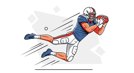 American Football Player Illustration Catching Action Sport © Nomads Studio