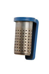 A tea strainer for brewing tea in a glass isolated on a transparent background