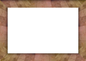 Blank frame with orange stone material borders