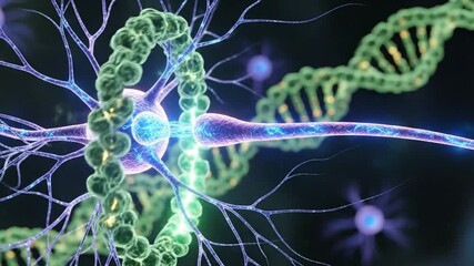 The Neural Code: Decoding Brain Function & Genetics with Digital DNA and Firing Neurons. A captivating 3D animation exploring the fusion of advanced neuroscience, genomic sequencing, and futuristic te - Powered by Adobe
