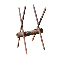 Sawhorse for sawing firewood isolated on transparent background