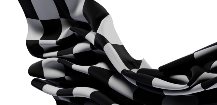 Dynamic image of a checkered flag waving. Perfect for speed, racing, competition, success, and victory themes.