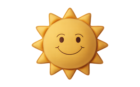 Smiling sun isolated on white isolated on transparent background