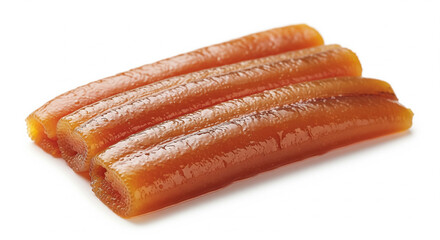 Whole Salted Mullet Roe on White Background