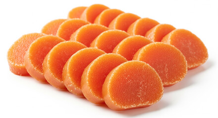 Sliced Salted Mullet Roe on White Background