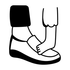 A doodle style icon showing father feet