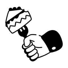 A doodle style icon showing a cake slice