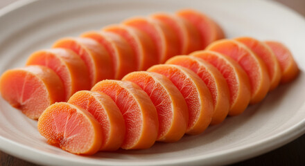 Sliced Bottarga on White Plate