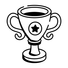 A sketchy style icon showing a victory cup