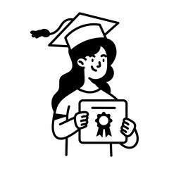 A drawing style icon showing a degree