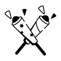 A drawing style icon showing sparklers