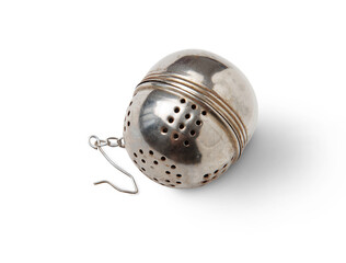 A tea strainer for brewing tea in a glass isolated on a transparent background