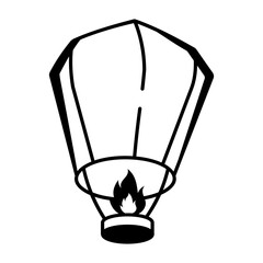 A drawing style icon showing a sky lantern © Prosymbols