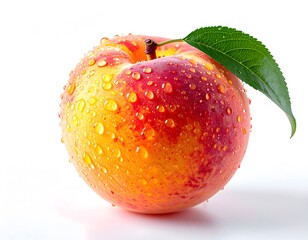peach with water drops