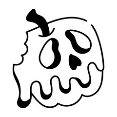 A hand drawn icon depicting poison apple 