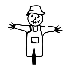 Sketchy style icon showing scarecrow dummy