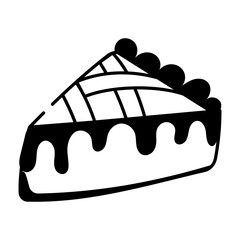 Hand drawn icon depicting a pumpkin pie