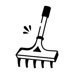 A doodle style icon depicting rake 