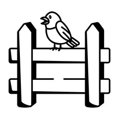 Hand drawn style icon depicting wooden fence 