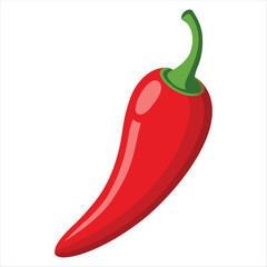 Spicy red hot chili pepper vegetable isolated on white for food and spice ingredient
