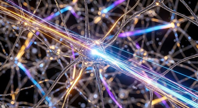 Neural network synapse artificial intelligence concept connection signal transfer