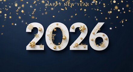 New year 2026 celebration with glittering confetti and festive decorations