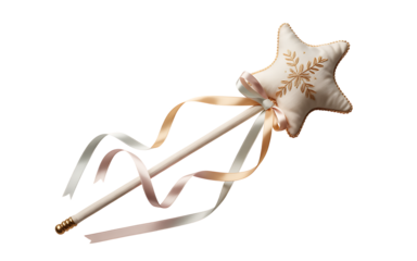 Star shaped magic wand isolated on transparent background