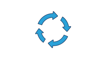 Blue Refresh Loop Arrows Icon Vector Graphic Isolated on White Background