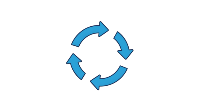 Blue Refresh Loop Arrows Icon Vector Graphic Isolated on White Background