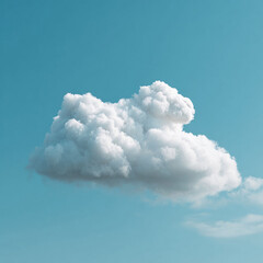 Isolated fluffy white cloud on a clear blue sky. Represents freedom, hope, imagination, and opportunity. Perfect for travel, weather or inspirational concepts.