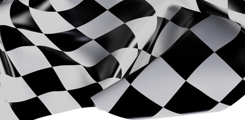 Dramatic image of a waving checkered flag, symbolizing speed, competition, victory, and the finish...