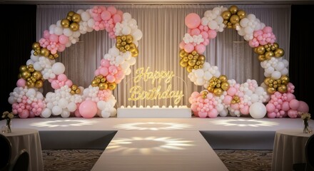 Birthday balloon arch decoration
