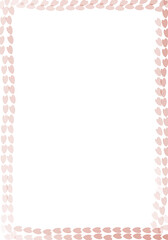 dusty rose heart frame border design for romantic valentines day wedding or invitation card