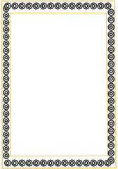 frame with gold ornament decorative border frame with repeating concentric circle pattern and gold inner line vertical