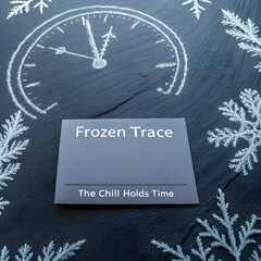 Frozen Trace on Slate Displaying Time and Winter Elements