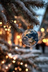 Photorealistic Christmas Ornament Close-Up Image