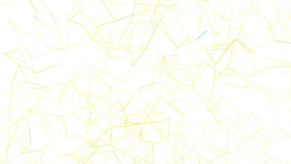 Abstract graphic with yellow lines forming shapes on a white backdrop. Suitable for design, technology, data visualization, and futuristic conce