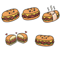 Philly Cheesesteak Vector. Philly Cheesesteak  Vector bundle. Philly Cheesesteak vector, illustration, lineart, clipart 