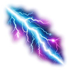 Lightning, thunder, energy, light, spark in a powerful electric strike. with transparent background, ideal for Overlay use in storm effects, voltage visuals, and magical shockwaves.