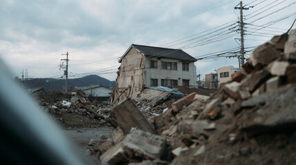 Fototapeta premium Ruins of old houses.