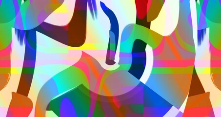 Abstract artwork with flowing lines in bright vivid colors. Illustration. For decoration, cards, posters, fabric, gift paper