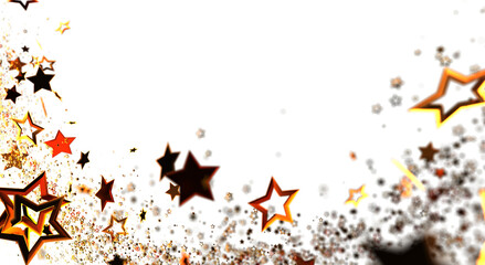 Elegant golden star burst on a white background. Perfect for celebrating events like New Year or Christmas. Ideal for design and decoration.