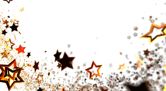 Elegant golden star burst on a white background. Perfect for celebrating events like New Year or Christmas. Ideal for design and decoration.