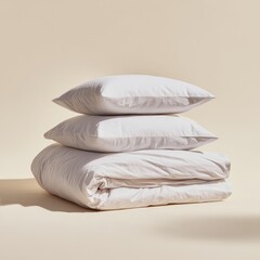 Soft Folded Cotton Bedding in Natural Light