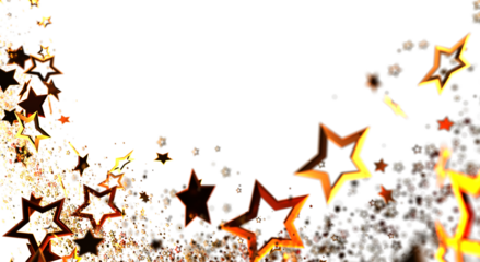 Abstract golden stars on white background. Perfect for holiday designs, celebrations, or any festive event. Download this image for your project