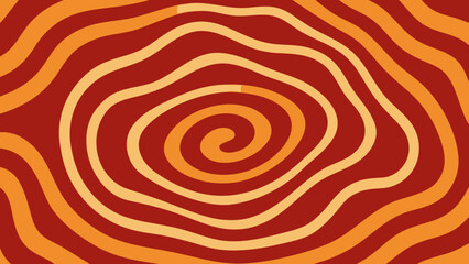Abstract orange vector illustration with colorful swirl pattern of circles and wave shapes