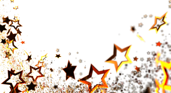 Abstract golden stars on white background. Perfect for holiday designs, celebrations, or any festive event. Download this image for your project