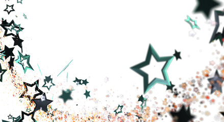 Obraz premium Elegant abstract design featuring blurred star shapes and bokeh on a white backdrop. Perfect for backgrounds, decorations and festive projects.